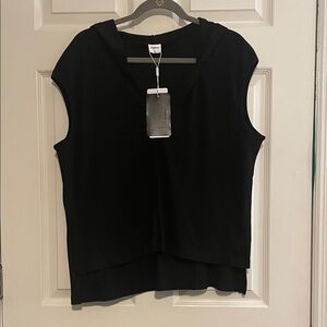 Amazon Black Sleeveless Hoodie Top